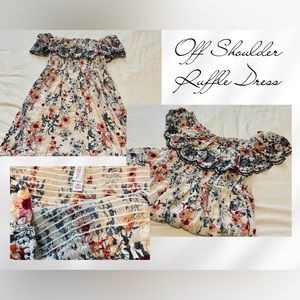 Off the Shoulder Ruffle Dress XSmall
